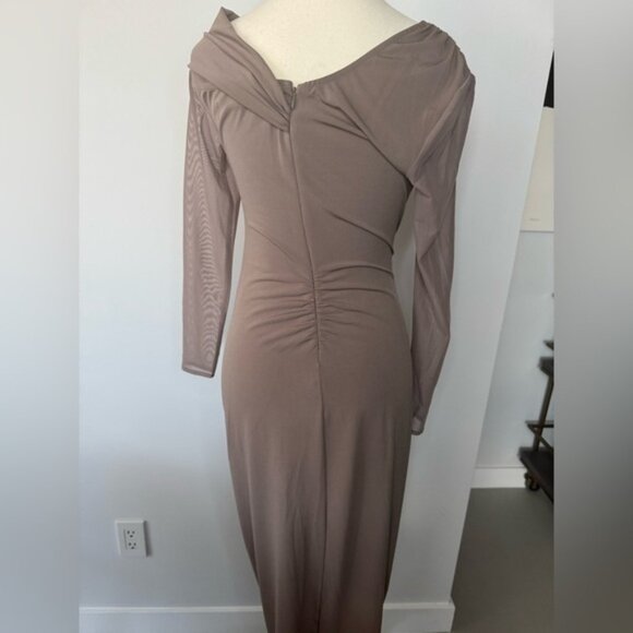 Self-Portrait One-Shoulder Ruched Midi Dress – Size 6 - Picture 8 of 16